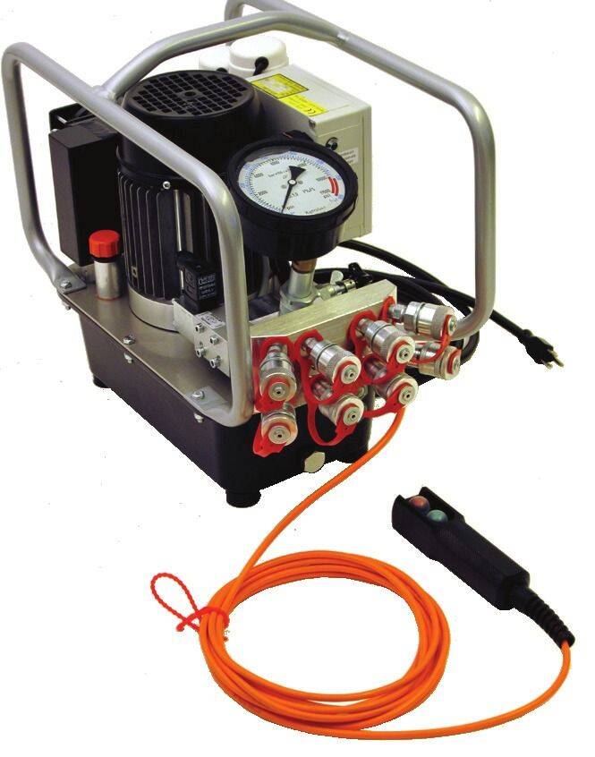 Bomba eléctrica HY-230-2™ completa con manómetro, mando a distancia y estructura de protección